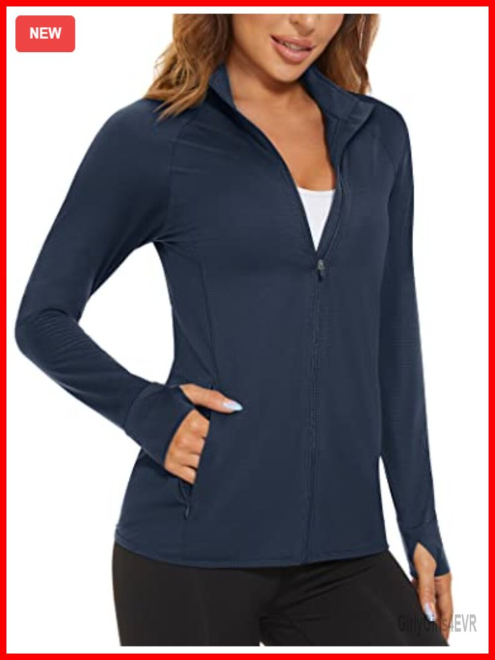 Women's UPF 50+ Lightweight Athletic Sun Jacket Full Zip Long Sleeve Outdoor